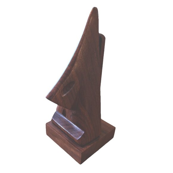 Carved Mod Wood Nose Vtg Eye Glasses Sunglasses 5.75" Display Shop Dresser Stand - Picture 1 of 5